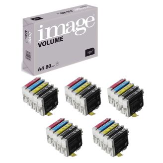 Epson T0715 Multipack Ink Replacement with Free Paper (Cheetah) - 20 Pack