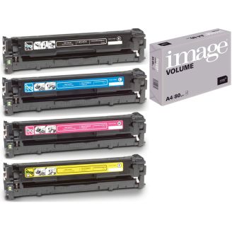 HP 125A Toner Multipack Replacement with Free Paper (CB540/1/2/3A)