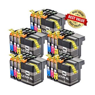 Compatible Multipack Brother LC129XL / LC125XL Ink Cartridges - 20 Pack