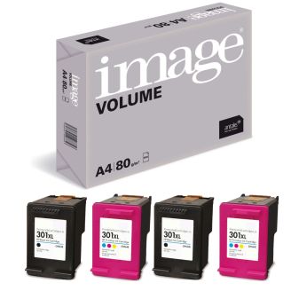 HP 301XL Ink Multipack Refill with Free Paper - 4 Pack
