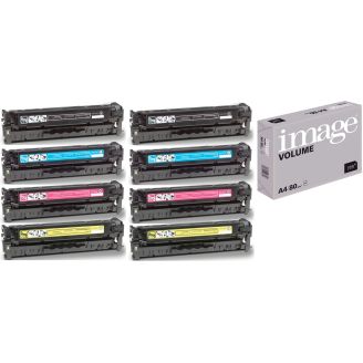 HP 304A Toner Multipack Replacement with Free Paper (CC530/1/2/3A) - 8 Pack