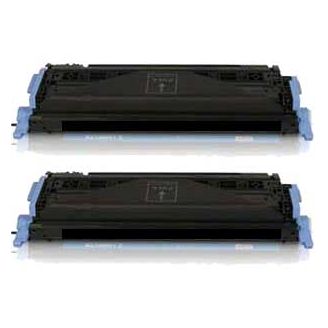 Compatible HP 124A Black Toner Cartridge (Q6000A) - 2 Pack