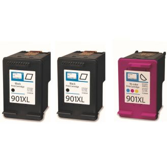 HP901XL Black and Colour Ink Refills - Pack