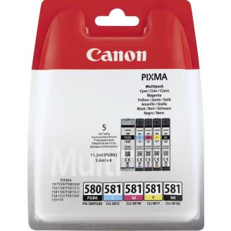Original Canon Ink 581 Cartridges (CLI581 & PGI 580) - 5 Pack