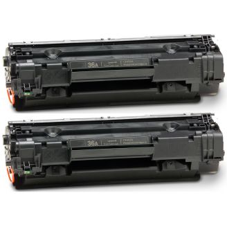 Compatible HP 36A Black Toner Cartridge (CB436A) - 2 Pack