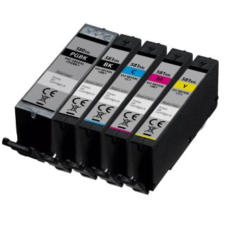 Canon Ink 581 Replacement Cartridges (CLI581 XXL & PGI 580XXL) - 5 Pack
