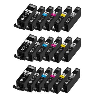 Compatible Multipack Canon CLi-526 & PGi-525 Ink Cartridges with Grey - 18 Pack