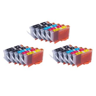 Compatible Canon CLI8 B/C/M/Y/PGI5 Ink - 15 Pack