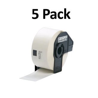 Compatible Brother DK11208 Black on White 38mm x 90mm - 5 Pack