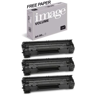 HP 85A Toner Cartridge Replacement with Free Paper (CE285A) - 3 Pack