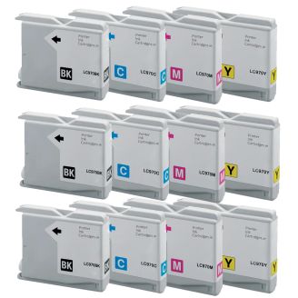 Compatible Multipack Brother LC970 / LC1000 Ink Cartridges - 12 pack