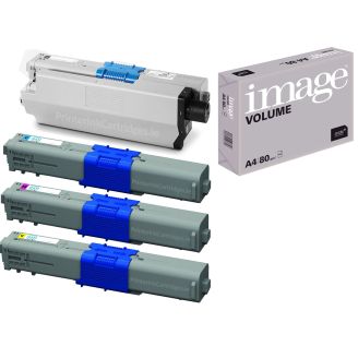 OKI 44973508 / 4446972 Toner Multipack Replacement with Free Paper (C510/ C530DN/ C511DN/ C531DN/ MC562W)