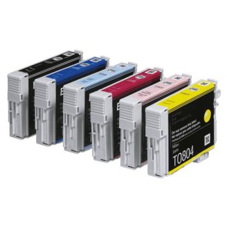 Compatible Multipack Epson T0807 Ink Cartridges (Hummingbird) - 6 Pack