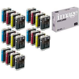 Epson T1285 Ink Replacement with Free Paper (Fox) - 20 Pack