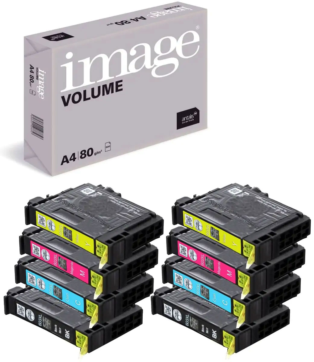 Compatible Multipack Epson 603XL Ink Cartridges (Starfish) With Free Paper - 8 Pack